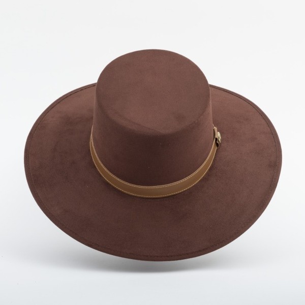 Sombrero de ala ancha color chocolate