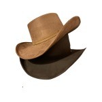 Sombrero Hidalgo ala corta color canela y cinta de gamuza