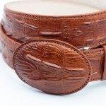Cinturón Piel con Acabado de Imitación Cocodrilo color safari (agotado)