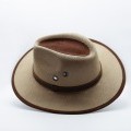 Sombrero Fedora color safari con Ribete